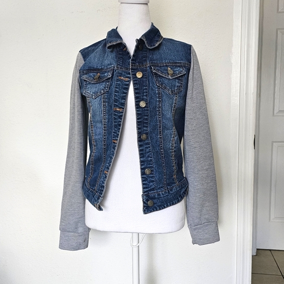 Jean and gray sleeve jacket size Medium - Picture 4 of 15